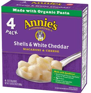 3 PACK of Annies Homegrown Shells & White Cheddar Macaroni & Cheese -- 4 Pack