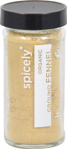 3 PACK of Spicely Organics Fennel Ground Jar -- 1.3 oz