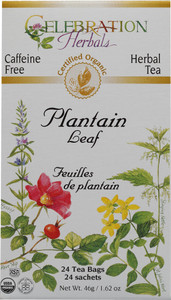 3 PACK of Celebration Herbals Organic Plantain Leaf Tea Caffeine Free -- 24 Herbal Tea Bags