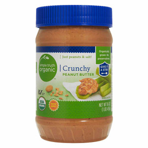 3 PACK of Simple Truth Organic Peanut Butter Crunchy -- 16 oz