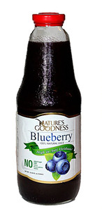 3 PACK of Natures Goodness 100% Natural Juice Blueberry -- 1 Liter