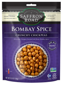 3 PACK of Saffron Road Crunchy Chickpeas Bombay Spice -- 6 oz