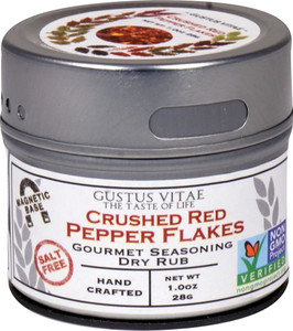 3 PACK of Gustus Vitae Gourmet Seasoning Dry Rub In Magnetic Tin Crushed Red Pepper Flakes -- 1 oz