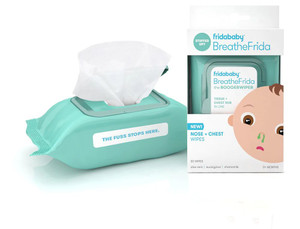 3 PACK of Fridababy BreatheFrida the Boogerwiper Tissue + Chest Rub -- 30 Wipes