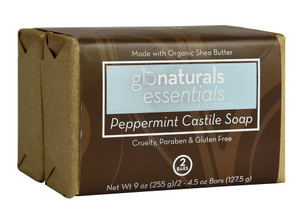 3 PACK of Glonaturals Essentials Collection Castile Soap Peppermint -- 2 - 4.5 oz Bars