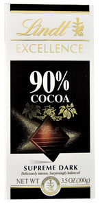 3 PACK of Lindt Excellence Chocolate Bar 90% Cocoa Supreme Dark -- 3.5 oz