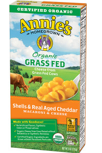 3 PACK of Annies Homegrown Organic Grass Fed Shells & Real Aged Cheddar Macaroni & Cheese -- 6 oz
