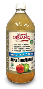 3 PACK of Lakewood Organic Apple Cider Vinegar -- 32 fl oz