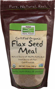3 PACK of Now Foods, Real Food, Certified Organic, Flax Seed Meal, 12 oz (340 g)