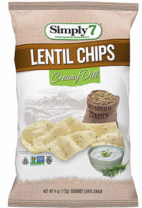 3 PACK of Simply 7 Lentil Chips Gluten Free Creamy Dill -- 4 oz