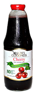 3 PACK of Natures Goodness 100% Natural Juice Cherry -- 1 Liter