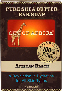 3 PACK of Out of Africa, Shea Butter Bar Soap, African Black, 4 oz (120 g)