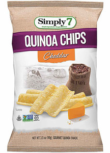 3 PACK of Simply 7 Quinoa Chips Gluten Free Cheddar -- 3.5 oz