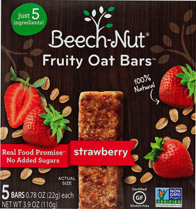3 PACK of Beech-Nut Fruity Oat Bars Strawberry -- 5 Bars