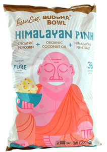 3 PACK of LesserEvil Budda Bowl Organic Popcorn Himalayan Pink -- 5 oz