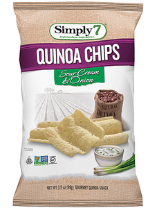 3 PACK of Simply 7 Quinoa Chips Gluten Free Sour Cream & Onion -- 3.5 oz