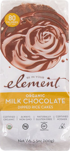 3 PACK of Element Organic Dipped Rice Cakes Milk Chocolate -- 3.5 oz