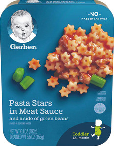 3 PACK of Gerber Lil' Entrees Pasta Stars in Meat Sauce with Green Beans -- 6.8 oz