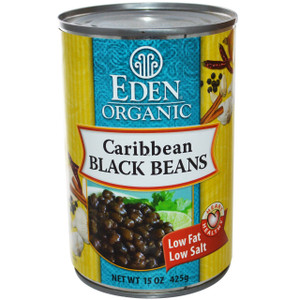 3 PACK of Eden Foods Organic Caribbean Black Beans -- 15 oz