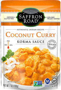 3 PACK of Saffron Road Gluten Free Simmer Sauce Coconut Curry Korma -- 7 oz