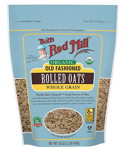 3 PACK of Bobs Red Mill Organic Rolled Oats Old fashioned -- 16 oz
