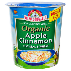 3 PACK of Dr. McDougalls Stay Full Organic Hot Oatmeal Apple Flax -- 2.3 oz