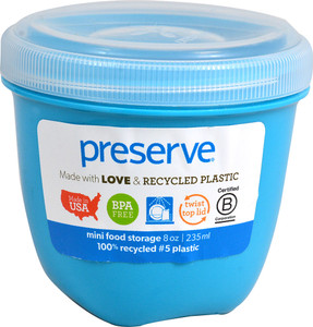 3 PACK of Preserve Food Storage Container Round Mini Aqua -- 1 Container