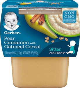 3 PACK of Gerber Oatmeal Cereal Pear Cinnamon -- 2 Packs