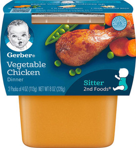 3 PACK of Gerber Sitter 2nd Foods Dinner Vegetable Chicken -- 2 Packs
