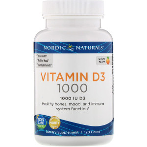 Nordic Naturals, Vitamin D3, Orange, 1000 IU, 120 Count