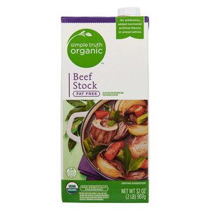 3 PACK OF Simple Truth Organic Fat-Free Beef Stock -- 32 oz