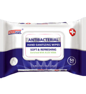 3 PACK OF GERMisept Antibacterial Hand Sanitizing Wipes -- 50 Wipes