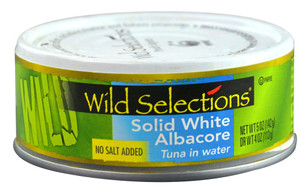 3 PACK OF Wild Selections Solid White Albacore Tuna In Water No Salt Added -- 5 oz