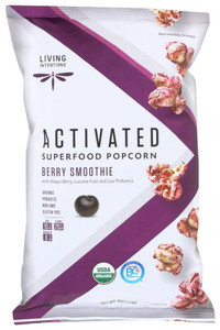 3 PACK OF Living Intentions Activated Superfood Popcorn Berry Smoothie -- 4 oz