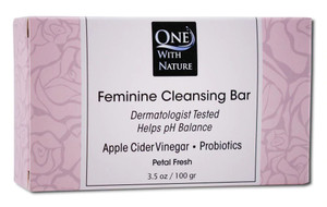 3 PACK OF One With Nature Feminine Cleansing Bar Petal Fresh -- 3.5 oz