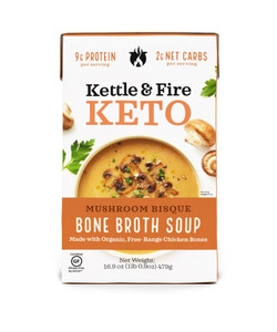 Kettle & Fire Keto Mushroom Bisque Bone Broth Soup -- 16.9 oz