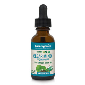 BareOrganics Clear Mind Liquid Drops Organic -- 1 fl oz