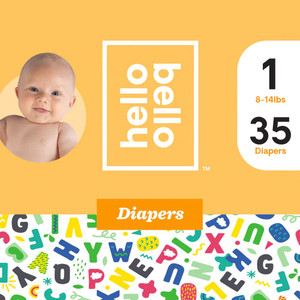 Hello Bello Jumbo Diaper Alphabet Soup - Size 1 -- 35 Diapers