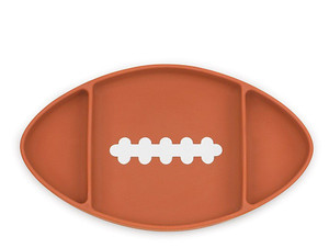 Bumkins Silicone Grip Dish Brown Football -- 1 Dish