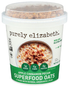 Purely Elizabeth Superfood Oats Cup Apple Cinnamon Pecan -- 2 oz Each / Pack of 12