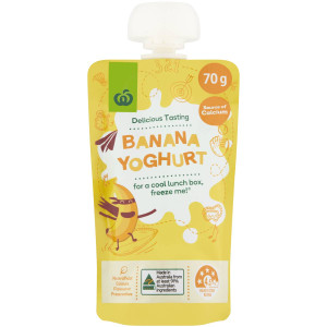 5 PACK of WW Banana Yoghurt Pouch 70g