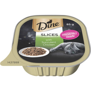 5 PACK of Dine Slices With Succulent Chicken Wet Cat Food Tray 85g