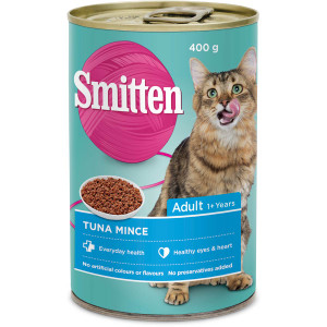 5 PACK of Smitten Cat Food Tuna Mince 400g