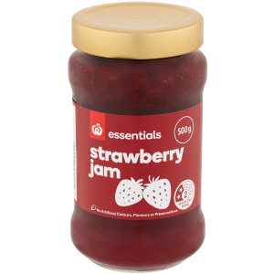 5 PACK of Essentials Strawberry Jam 500g