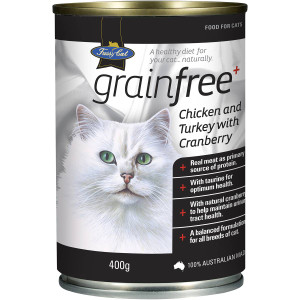 5 PACK of Fussy Cat Grain Free Chicken & Turkey With Cranberry Wet Cat Food 400g