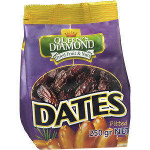 5 PACK of Queen Diamond Dates Pitted 250g