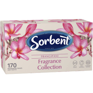 5 PACK of Sorbent Frangipani Fragrance Collection Facial Tissue 170 pack