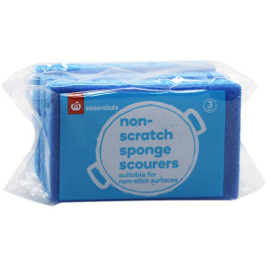 5 PACK of Essentials Non Scratch Sponge Scourers 3 Pack