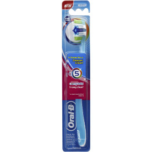 5 PACK of Oral-b Complete 5 Way Clean Toothbrush Med 1pk