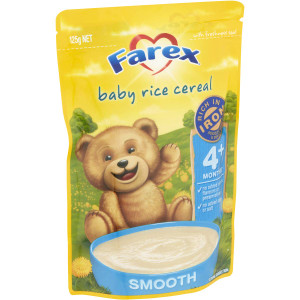 5 PACK of Farex Baby Food 4 Months+ Rice Cereal 125g